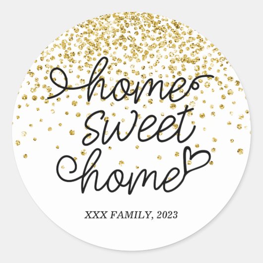 Sticker Rond home sweet home, fête de réveil (Devant)
