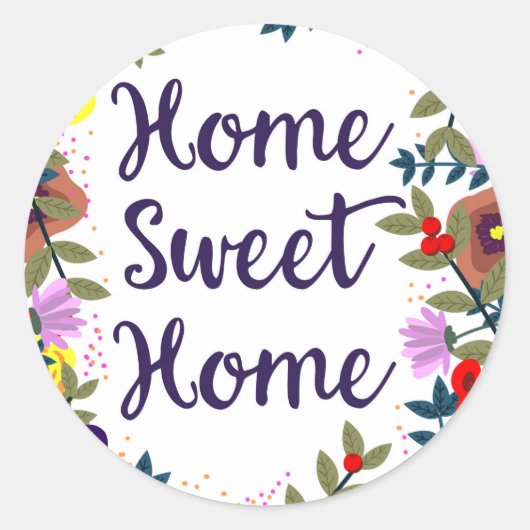 Sticker Rond Home Sweet Home Floral Reef (Devant)