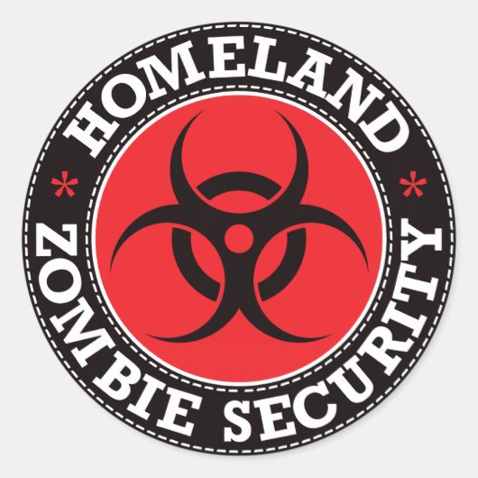 Sticker Rond Homeland Zombie Sécurité - Rouge B (Devant)