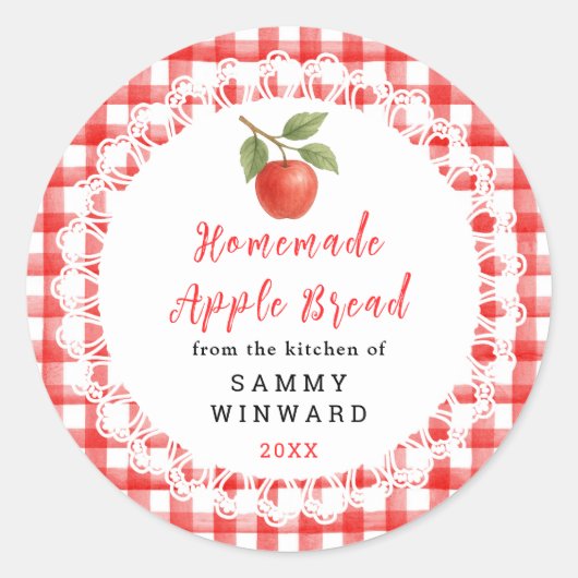 Sticker Rond Homemade Apple Bread Label (Devant)