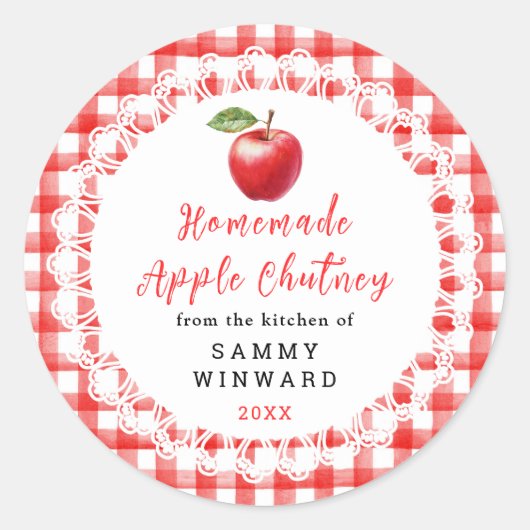 Sticker Rond Homemade Apple Chutney Label (Devant)