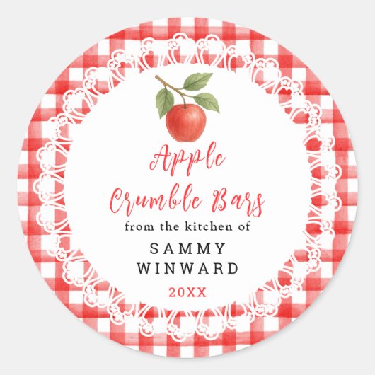 Sticker Rond Homemade Apple Crumble Bars Label (Devant)