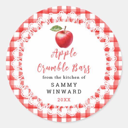 Sticker Rond Homemade Apple Crumble Bars Label (Devant)