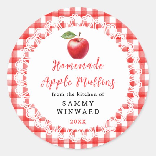 Sticker Rond Homemade Apple Muffins Label (Devant)