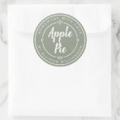 Sticker Rond Homemade Apple Pie Sage Green (Sac)