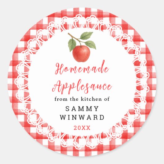 Sticker Rond Homemade Applesauce Label (Devant)