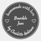 Sticker Rond Homemade avec love | Jam (Devant)