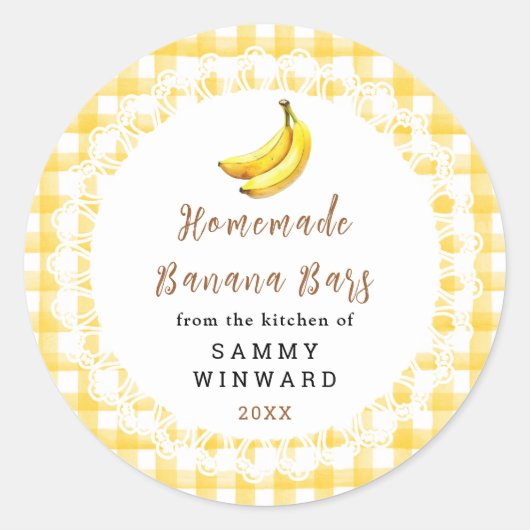 Sticker Rond Homemade Banana Bars Label (Devant)
