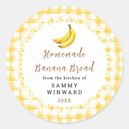 Sticker Rond Homemade Banana Bread Label (Devant)