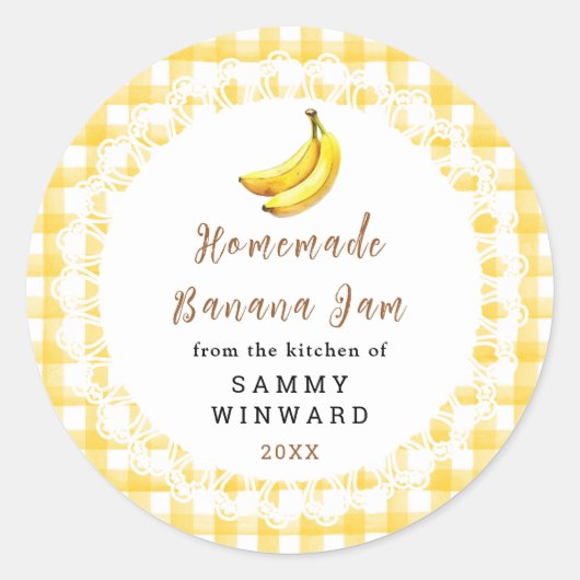 Sticker Rond Homemade Banana Jam Label (Devant)