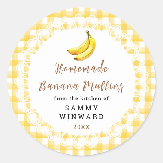 Sticker Rond Homemade Banana Muffins Label (Devant)