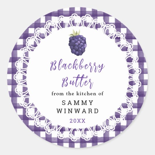 Sticker Rond Homemade Blackberry Butter Label (Devant)