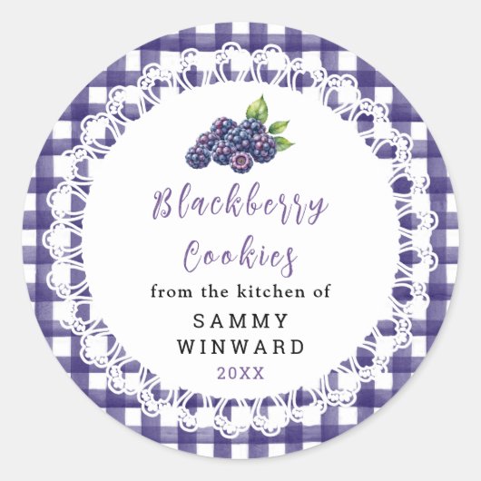 Sticker Rond Homemade Blackberry Cookies Label (Devant)