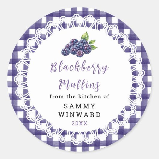 Sticker Rond Homemade Blackberry Muffins Label (Devant)