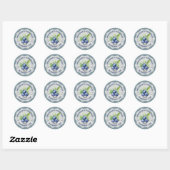 Sticker Rond Homemade Blueberry Jam Canning Jar Labels (Feuille)