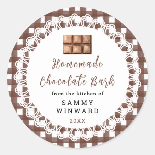 Sticker Rond Homemade Chocolate Bark Label (Devant)