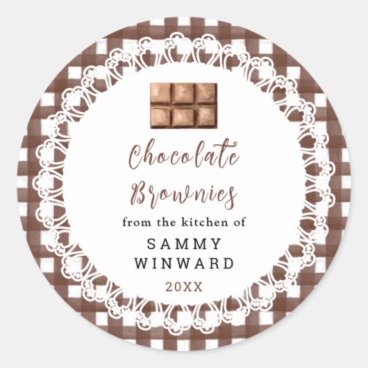 Sticker Rond Homemade Chocolate Brownies Label (Devant)