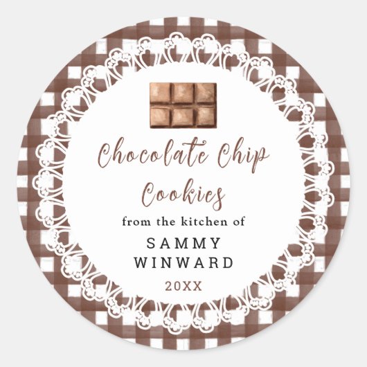 Sticker Rond Homemade Chocolate Chip Cookies Label (Devant)