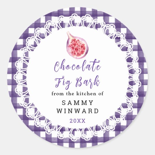 Sticker Rond Homemade Chocolate Fig Bark Label (Devant)