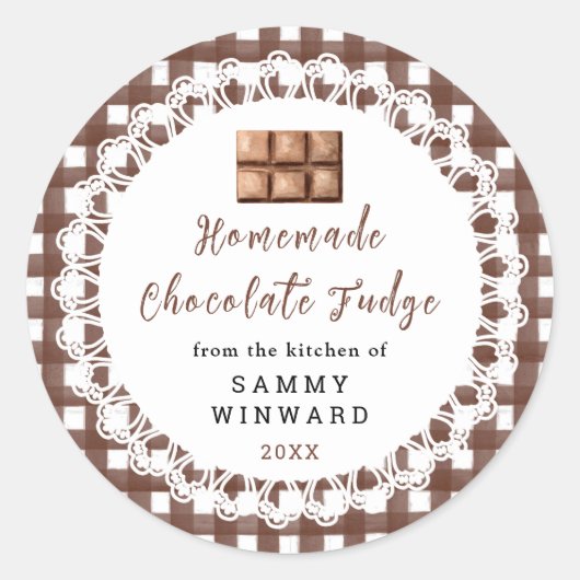 Sticker Rond Homemade Chocolate Fudge Label (Devant)