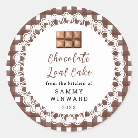 Sticker Rond Homemade Chocolate Loaf Cake Label (Devant)