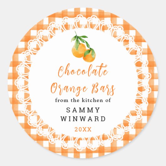 Sticker Rond Homemade Chocolate Orange Bars Label (Devant)