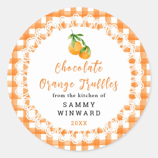 Sticker Rond Homemade Chocolate Orange Truffles Label (Devant)