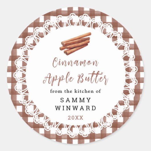 Sticker Rond Homemade Cinnamon Apple Butter Label (Devant)