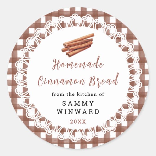 Sticker Rond Homemade Cinnamon Bread Label (Devant)