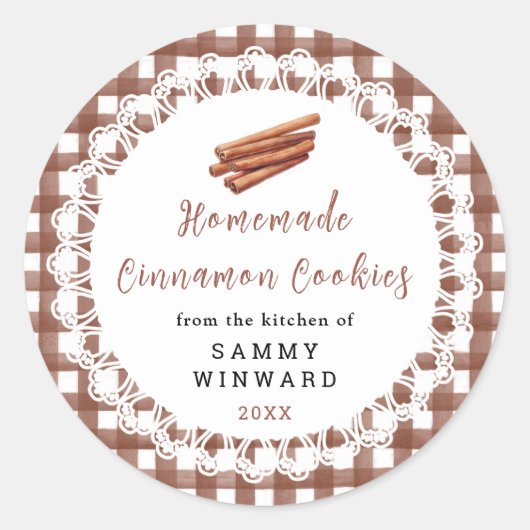 Sticker Rond Homemade Cinnamon Cookies Label (Devant)