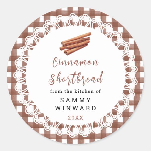 Sticker Rond Homemade Cinnamon Shortbread Label (Devant)