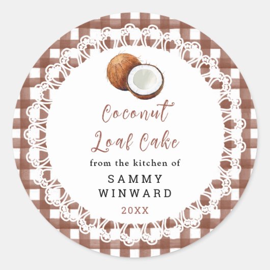 Sticker Rond Homemade Coconut Loaf Cake Label (Devant)