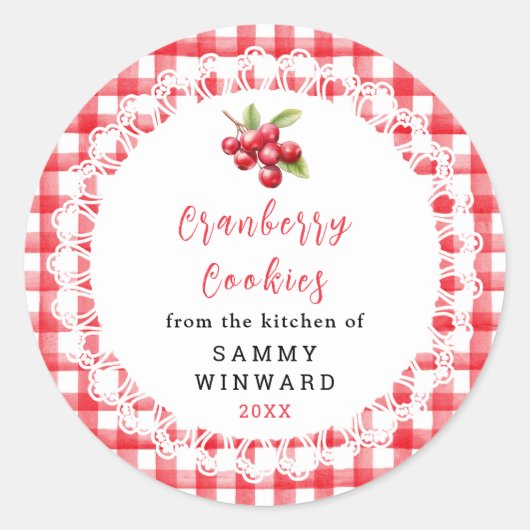 Sticker Rond Homemade Cranberry Cookie Label (Devant)