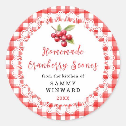 Sticker Rond Homemade Cranberry Scones Label (Devant)