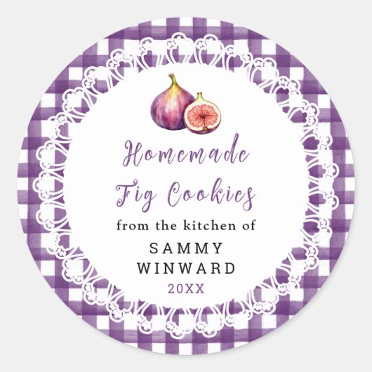 Sticker Rond Homemade Fig Cookie Label (Devant)