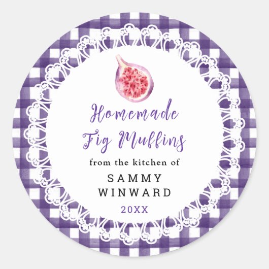 Sticker Rond Homemade Fig Muffins Label (Devant)