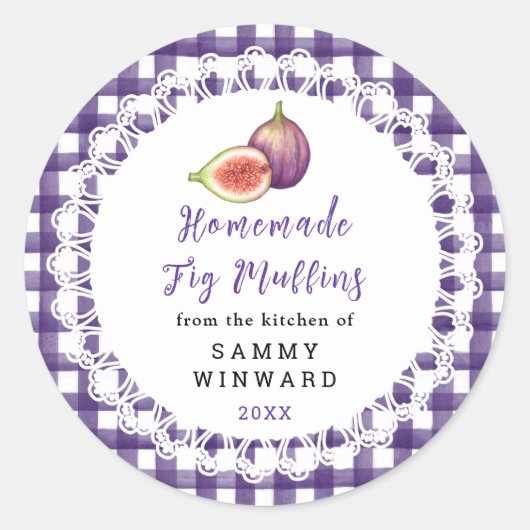 Sticker Rond Homemade Fig Muffins Label (Devant)