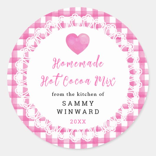 Sticker Rond Homemade Hot Cocoa Mix Label (Devant)