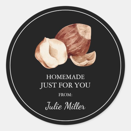 Sticker Rond Homemade just for you hazelnut label (Devant)