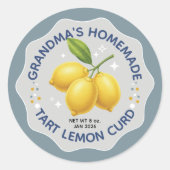 Sticker Rond Homemade Lemon Curd Canning Jar Labels (Devant)