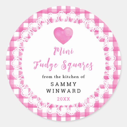 Sticker Rond Homemade Mini Fudge Squares Label (Devant)
