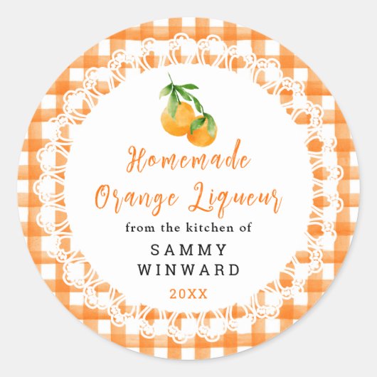 Sticker Rond Homemade Orange Liqueur Label (Devant)