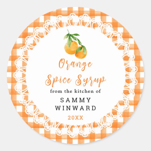 Sticker Rond Homemade Orange Spice Syrup Label (Devant)