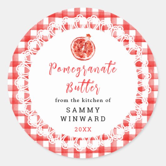 Sticker Rond Homemade Pomegranate Butter Label (Devant)