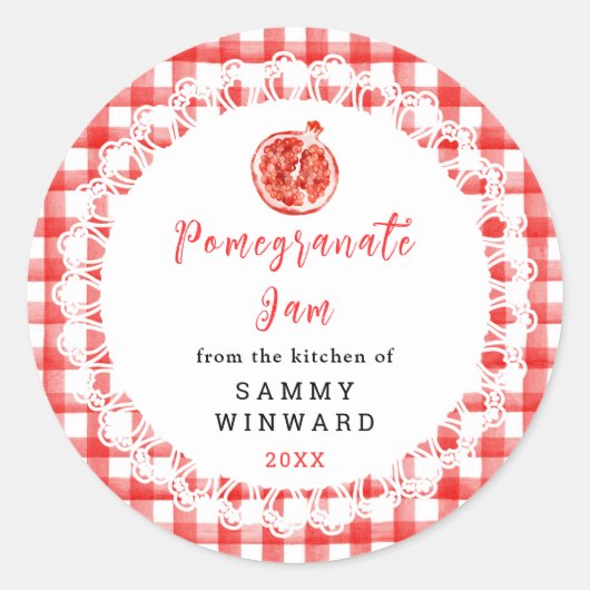 Sticker Rond Homemade Pomegranate Jam Label (Devant)