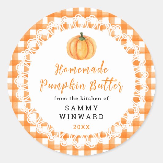 Sticker Rond Homemade Pumpkin Butter Label (Devant)