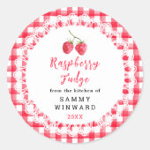 Sticker Rond Homemade Raspberry Fudge Label (Devant)