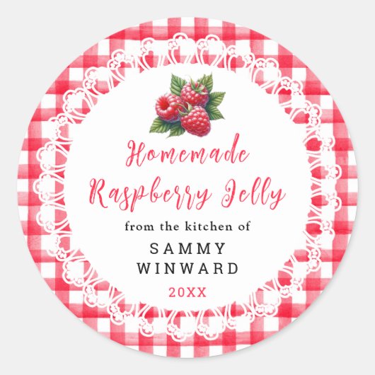 Sticker Rond Homemade Raspberry Jelly Label (Devant)