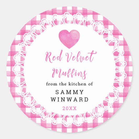 Sticker Rond Homemade Red Velvet Muffins Label (Devant)