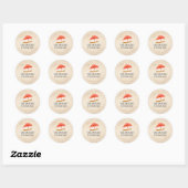 Sticker Rond Homemade Strawberry Cheesecake Kraft Paper Rustic (Feuille)